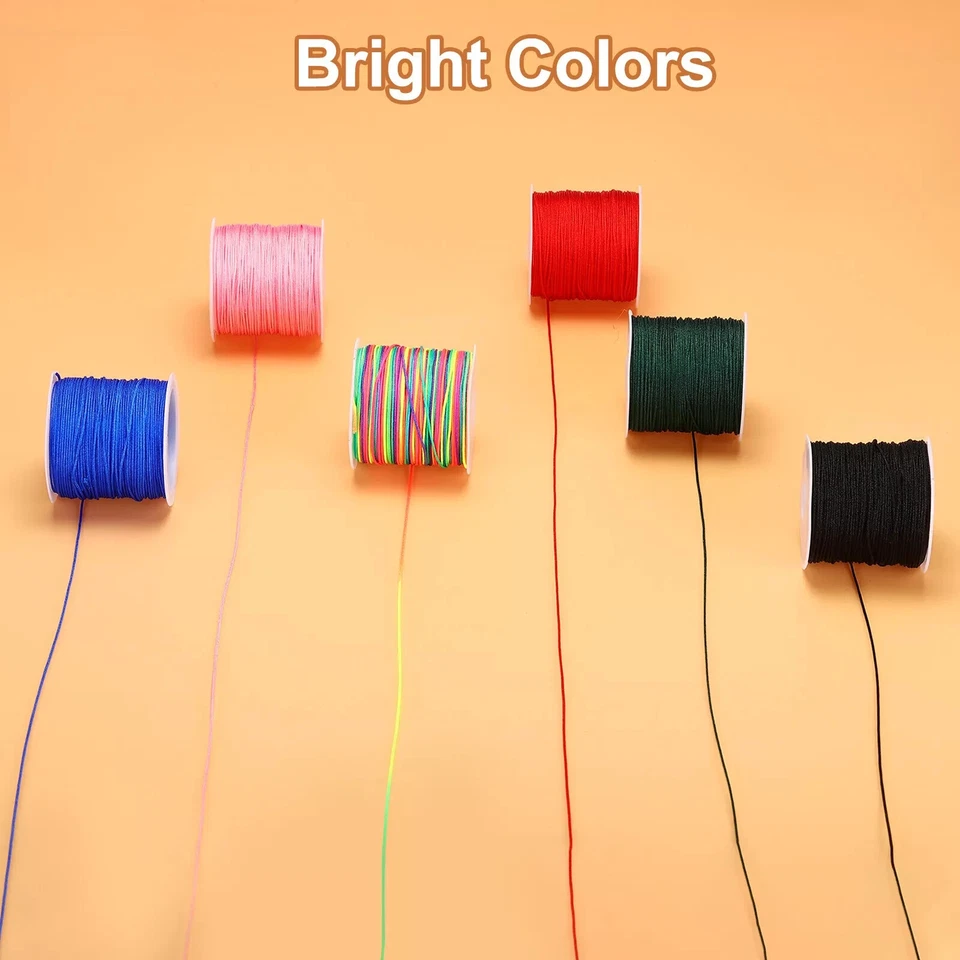19 Colores 31 Rollos 0.8mm Nylon Cuerda Cable 678 Yardas Cuentas Hilo Arte Artesanía Foto 2 de 4