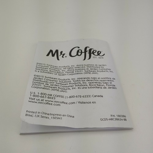 Mr. Caffettiera Caffè BVMC-TJX37 Ricambio Manuale Utente - Foto 2 di 8