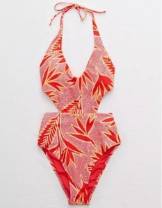 Aerie Women's XS Cutout Sides Swimsuit One Piece Tropical ...