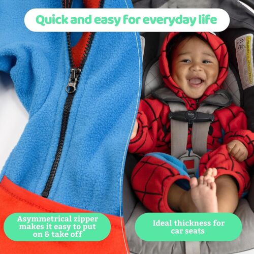 Hooded Cozy Fleece Bunting - Unisex Infant Jumpsuit for Easy Winter Dressing - Picture 7 of 8