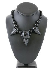 Black Crow Skull Skeleton Necklace Goth Punk ...