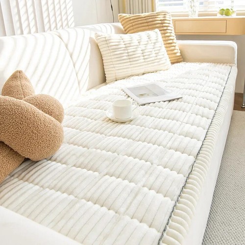 Neu Cord Gesteppt Sofa Handtuch Winter Warm Verdickung Plüsch Kissen Couch Bezug - Bild 25 von 29