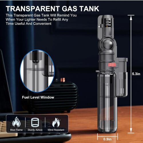 Torch Lighters, 4 Pack, Butane Refillable Torch Lighter, Rotatable Head, Windpro - Picture 4 of 7