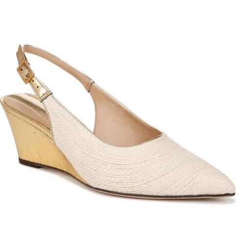 Franco Sarto Womens Tessa 2 Ivory Slingback Heels 7.5 Medium (B,M) BHFO 3023