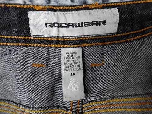 Rocawear Boy's/Teens Black Wash Colored Embroidered Cotton Denim Shorts, Size 20 - Picture 13 of 15