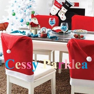 Christmas Party Dinner Table Decoration Decor Santa Clause Red Hat Chair Covers Ebay