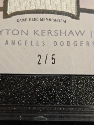 Parche reliquia Clayton Kershaw 2017 2/5 SGC 10 Topps Diamond Icons #SR-CK ~1stB.org - Imagen 4 de 6