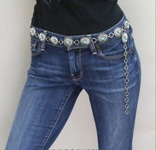 Western Concho Belt With Turquoise S/M