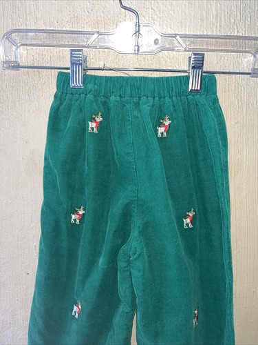 Anavini Hand Smocked 5 Months Green Corduroy Reindeer Pants - Picture 2 of 5