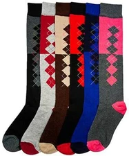 6 Pack Women Multi Pattern Playful and Colorful Knee High Socks 9-11