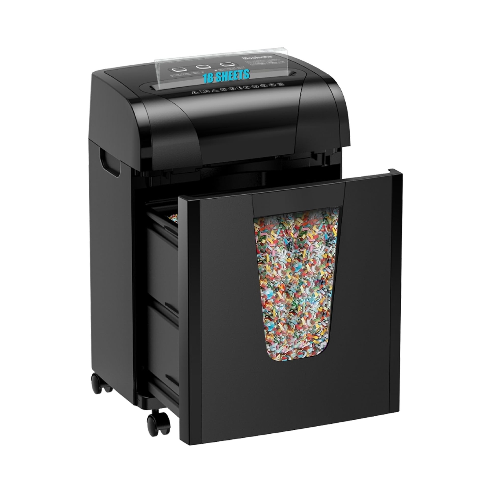 Woolsche Paper Shredder, 18-Sheet Cross Cut with 5.28-Gallon Pull Out Bin, P-...-image