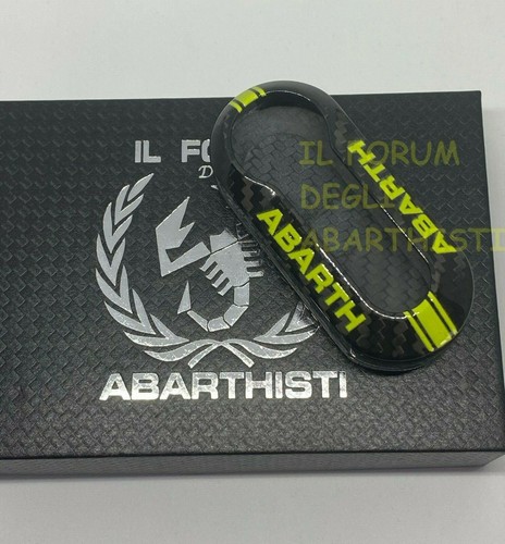 ABARTH Cover Chiave Carbonio Carbon exclusive 100% AEROGRAFATA A MANO - VERDE - Picture 4 of 4