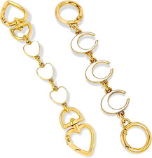 Bag Extender Chain Set, Purse Strap Extender with Heart  Moon Design, 2 Pcs