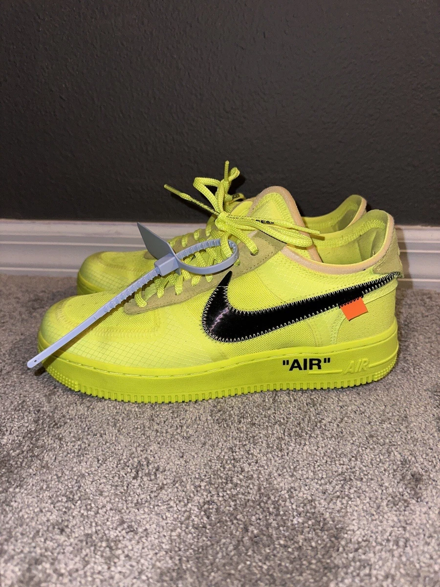 fumle donor vinden er stærk Nike - Off White Air Force 1 Volt/neon Green Men's Sneakers size 8 USED NO  BOX | eBay