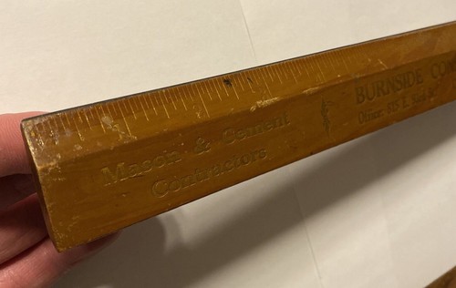Vtg Advertising Burnside Construction Company 15” Wood Ruler Chicago Illinois A8 - Picture 3 of 12