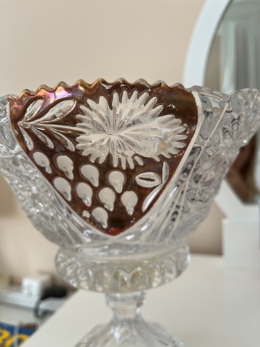 Very lovely 24% LED Crystal bowl with golden pattern made in Germany - Picture 4 of 6