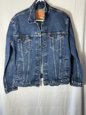 Levi s Denim Trucker Jacket Men s Size Large Dark Blue Size L New