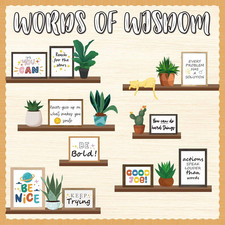 Bulletin Board Decorations for Classroom, 74Pcs Greenery Positive Affirmation Mo