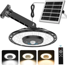 Auzev Solar Lights Indoor Outdoor 3000LM Powered Shed Light Black 1Pack 