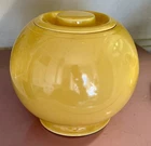 Vintage 30s-40s Fiesta Kitchen Kraft Large YELLOW Ball Cookie Jar  Canister MINT