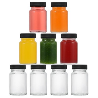 Klare Mini Glasflaschen 60ml (2oz) - 9 Stück Weite Öffnung Wiederverwendbar Schwarz 