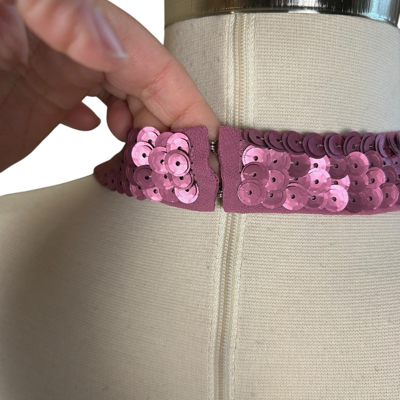 Express Sequin Halter Open Back Mini Shift Dress … - image 7