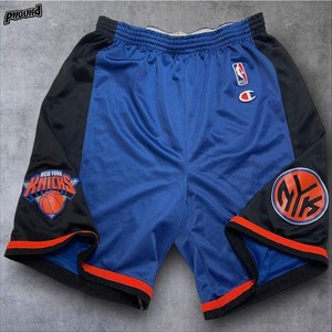 Vintage New York Knicks Shorts Youth XL Blue Black NBA Basketball Champion 90s