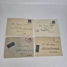 Old Handwritten Letters Between Boy And Friend 1940-50s Germany / Wisconsin USA
