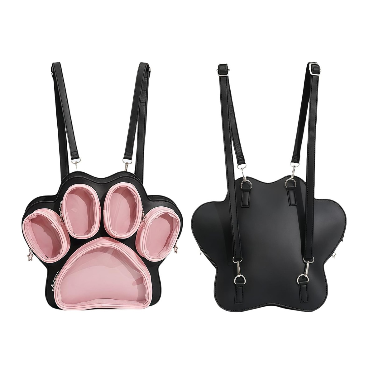 9327 Cat Paw Ita Bag Kawaii Cute Backpack Ita Display Backpack with Clear Kawaii Cat Ita Bag Backpack – Clear Pin Display Bag for  main image 2