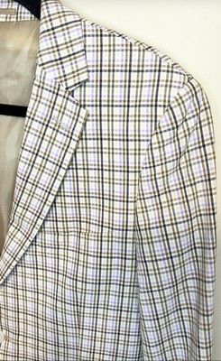 U.S. POLO ASSN. Blazer 38 White Plaid Cotton Jacket Preppy Academia Professor