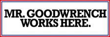 General Motors Mr. Goodwrench Works Here New Metal Sign: 6" x 18" - Ships Free