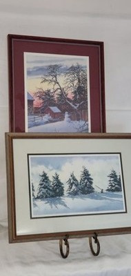 2 Vintage Richard Bollinger Signed Art Prints   Framed & Matted