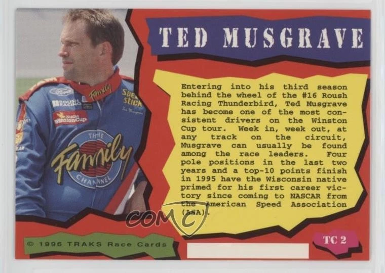 1996 Traks Review & Preview Triple-Chase Ted Musgrave #TC2 - Image 2 of 2
