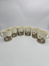 6x Vintage Cottage Szene Tassen Hergestellt i...