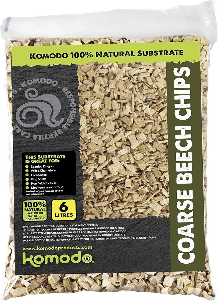 Komodo Coarse Beech Chips, Substrate for Reptiles, Natural
