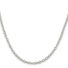 Sterling Silver 3.75mm Oval Cable Chain Necklace 16 In for Women Polished Solid