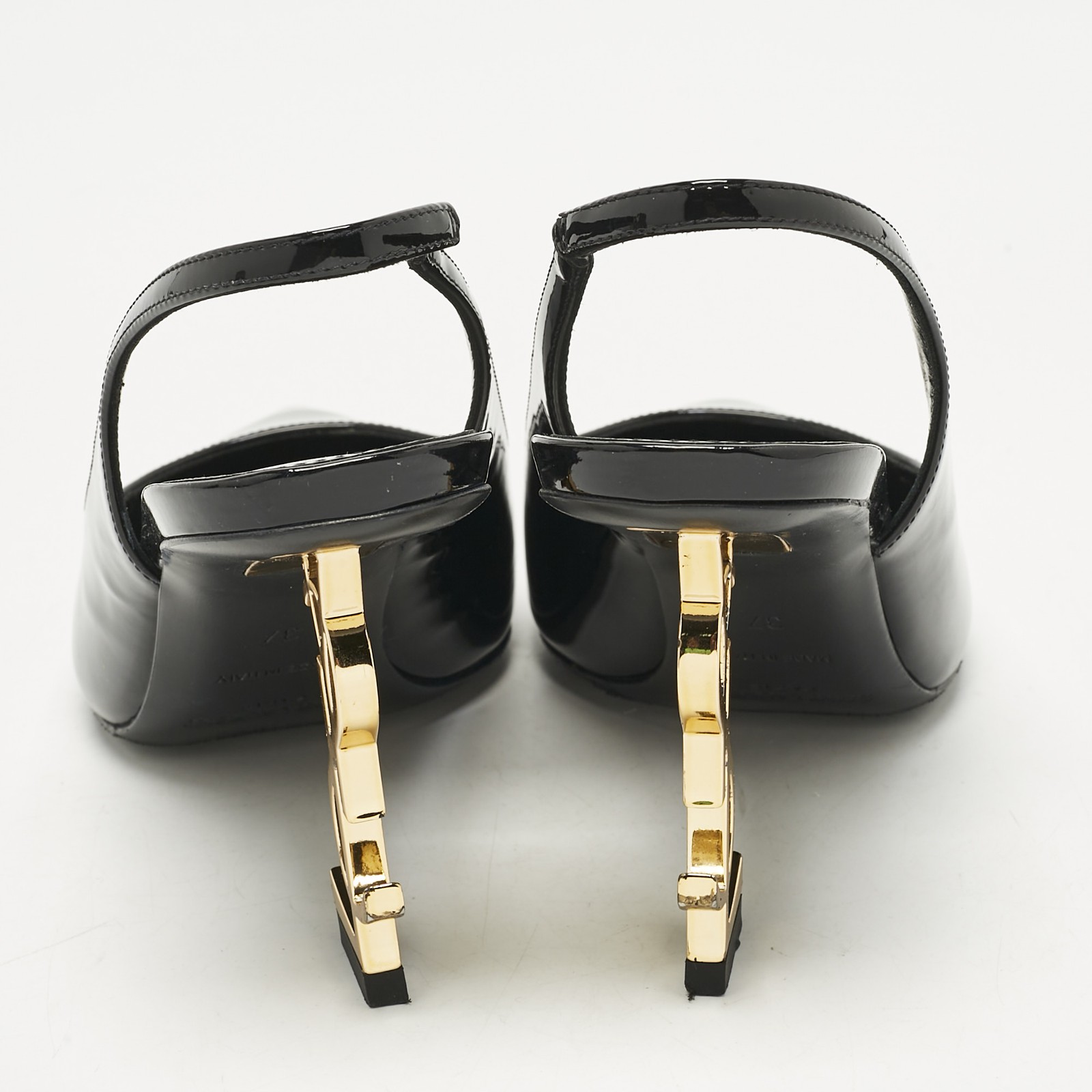 Decolte Saint Laurent nere in vernice Opyum Slingback taglia 37