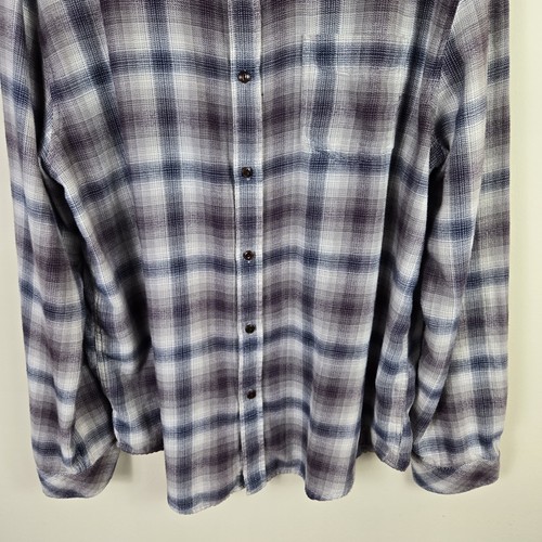 Rails Shirt Mens XL Gray Blue Plaid Brushed Lennox Shadow Vermillion Flannel - Picture 4 of 12