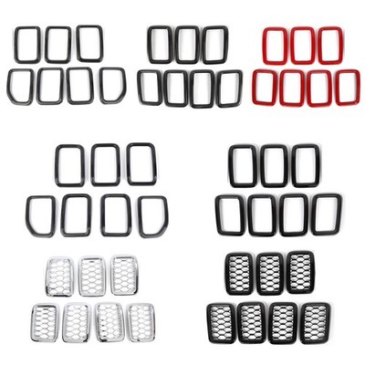 FOR 2017+ JEEP GRAND CHEROKEE FRONT GRILLE GRILL FRAME DECOR OVERLAY BEZELS KIT