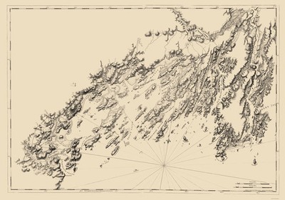 Historic Nautical Map - Maine Coast - Des Barres 1776 - Vintage Wall Art