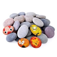 Large 1.5-2.0" Flat Rocks for Painting, Smooth River Rocks Painting 60