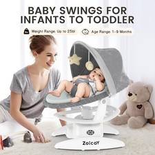 Baby Swing For Infants With Motion Detection, Electric Baby Swing With 3 Swing M