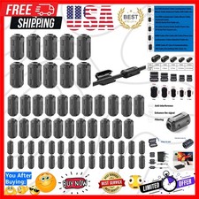 60 Pieces Clip-on Ferrite Ring Core RFI EMI Noise Suppressor Cable Clip for 3...