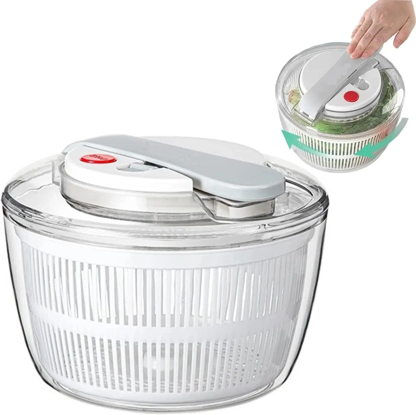 Kitchen Craft KCSALSPIN 25 cm Salad Spinner and Dresser - White/Green
Opens in a new window or tab