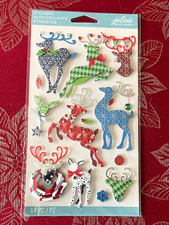 DASHING REINDEER JOLEE'S 3D STICKERS - BEAUTIFUL  RARE - LAST ONE