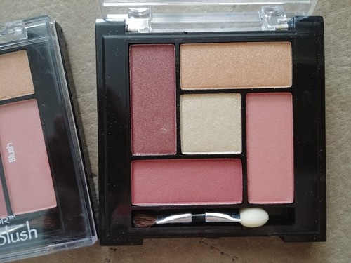 Lot 2 KLEANCOLOR Eyeshadow & Blush Compact Palette Matte Shimmer Shade w/Brush - Picture 6 of 19