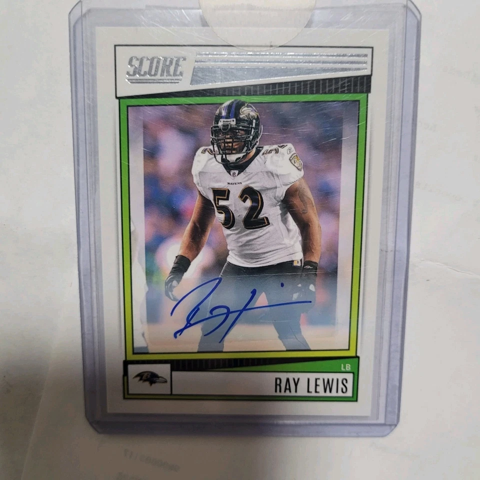 RAY LEWIS signed/auto'd 2022 score auto + fleer rc.  - Image 3 of 3