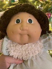 Cabbage Patch Tsukuda HTF Green Eye Brunette Poodle Combo w Jesmar Dress