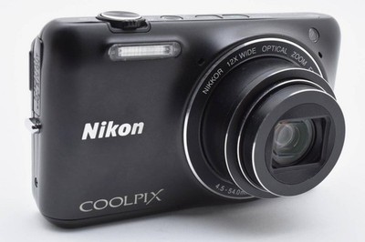 Near Mint-NIKON COOLPIX S6600 Black Digital Compact Camera English