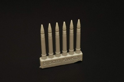 Hauler H72151 1:72 8,8cm KwK36 Munition für Pz.Kpfw.VI Tiger Resin Set German Tan